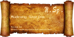 Mudrony Szorina névjegykártya
